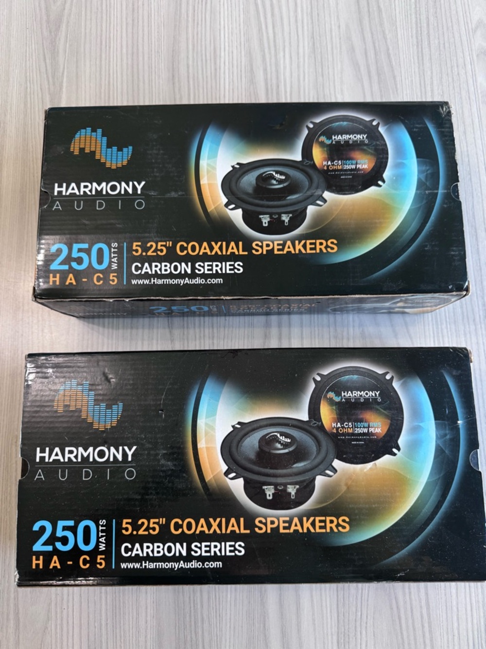 NIB 5.25" Carbon Series Coaxial Speakers - Black 2 (Pair) (4 total)